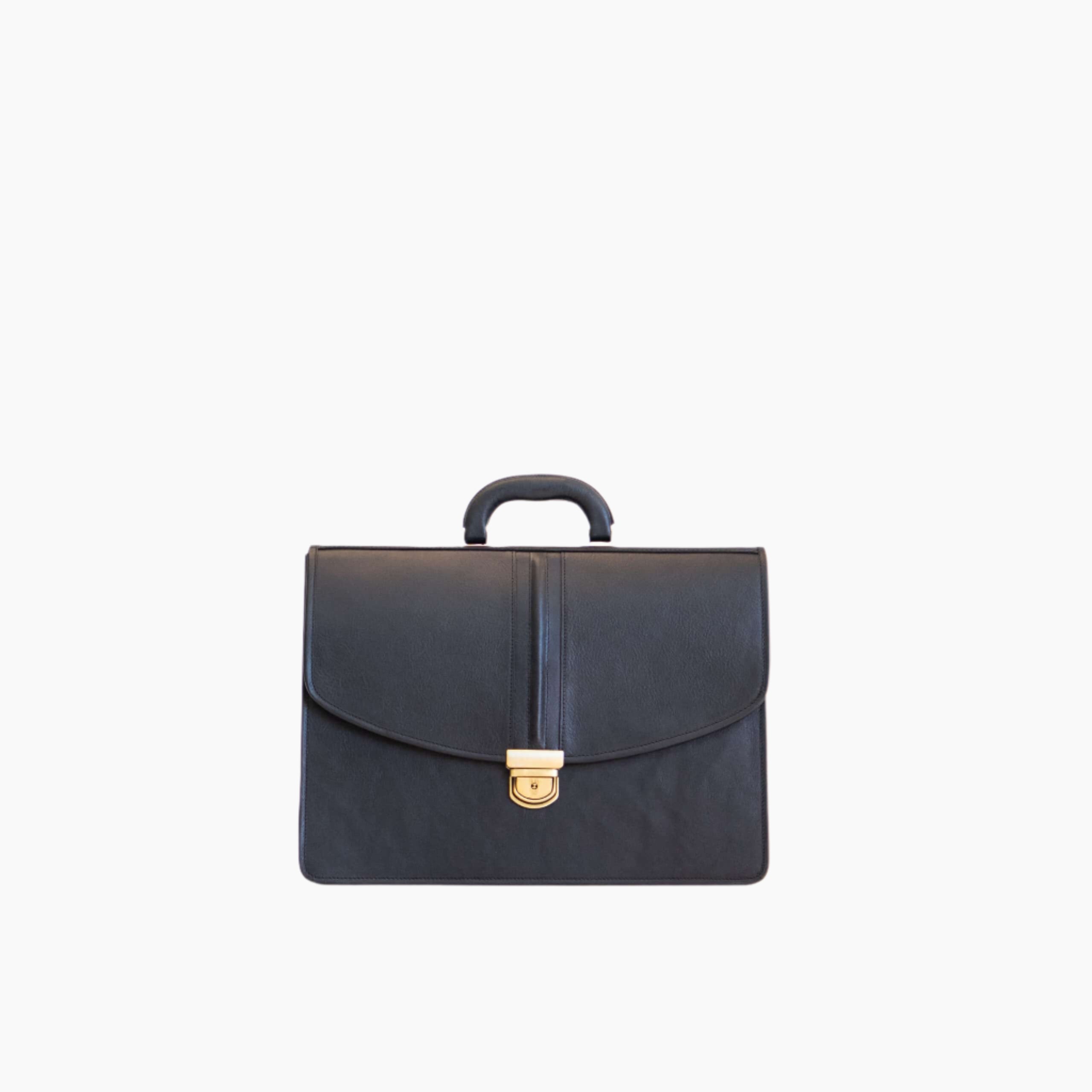 Leather Briefcase No. 99 - Black