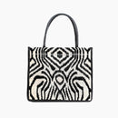 Large Leather & Silk Tote Bag - Adeline