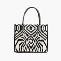 Large Leather & Silk Tote Bag - Adeline