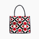 Large Leather & Silk Tote Bag - Aaliyah