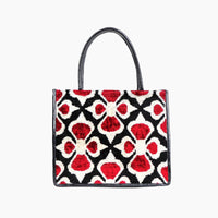 Large Leather & Silk Tote Bag - Aaliyah
