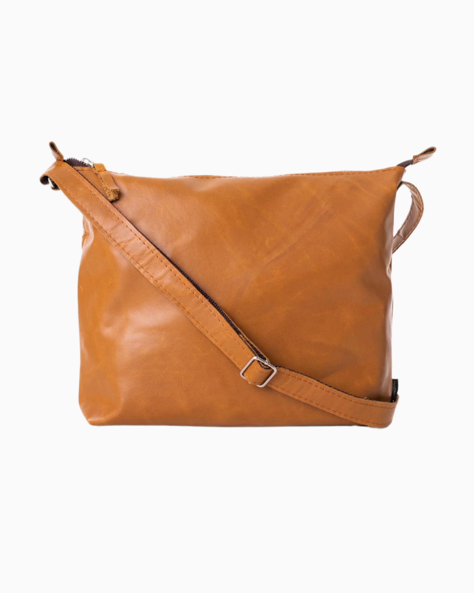 Leather Shoulder Bag "Anet L" - Caramel