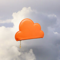 Leather Cloud Purse - Orange