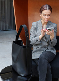 Leather Tote With Removable Clutch