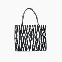 Large Leather & Silk Tote Bag - Gillian