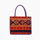 Large Leather & Silk Tote Bag - Clodagh